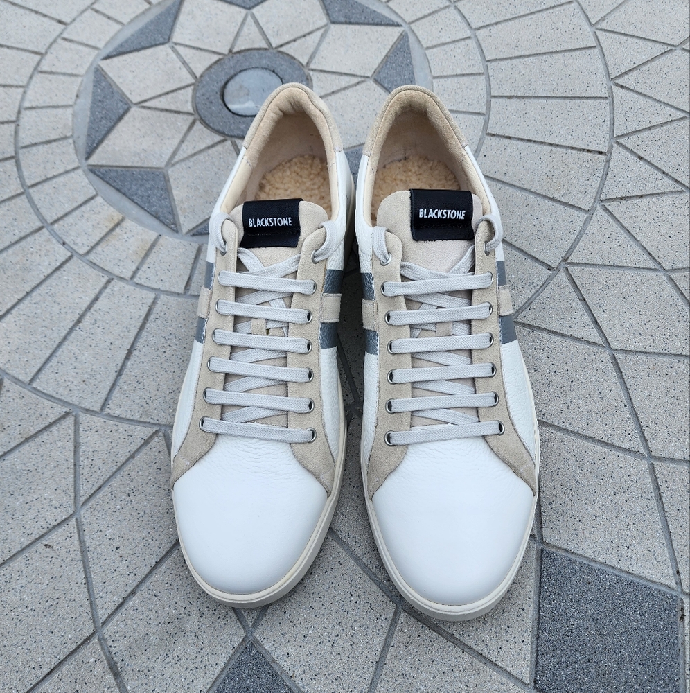 Blackstone SG41 White Leather Fur Lined Minimalist Sneakers 13 - Picture 3 of 10